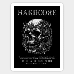 Hardcore Skull | Skater Skull | Japanese Skull Sticker